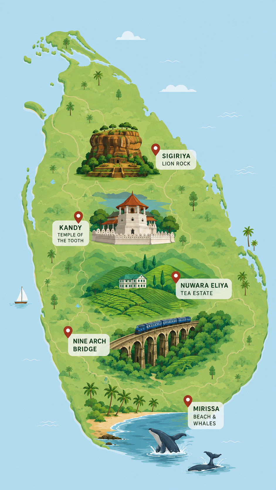 The 7-Day Sri Lanka Escape TT route map